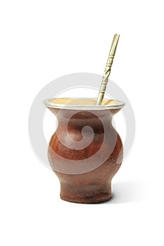 Yerba mate cup with clipping path