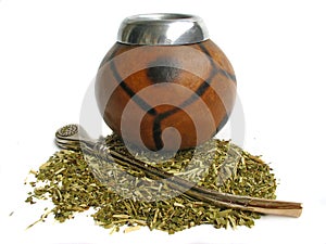 Yerba mate cup and straw