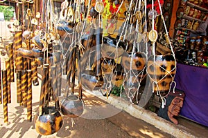 Yerba matte cups and souvenirs at South American market photo