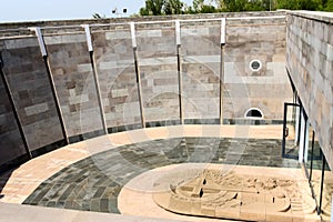 Yerevan, Armenia - August, 2012: The Armenian Genocide memorial complex Tsitsernakaberd entrance