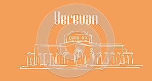 Yerevan wallpaper on the orange background