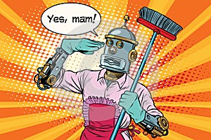 Yes mam Robot and cleaning the house photo