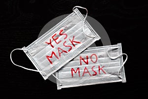 Yes mask, No mask, face protective masks