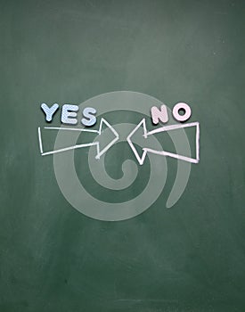 Yes and no arrow