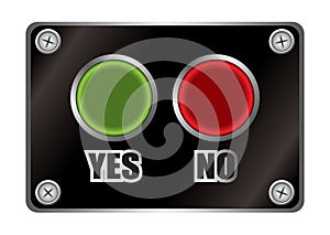 Yes no black button