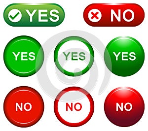 Yes and no buttons photo