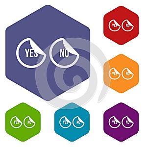 Yes and no buttons icons set