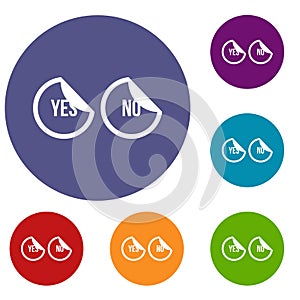 Yes and no buttons icons set