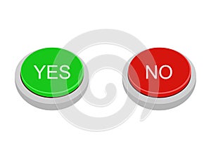 Yes and no buttons. isolated button on a white background. vector illustration