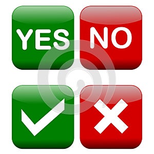 Yes and no buttons photo