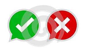 Yes and No check marks. Vector illustration.