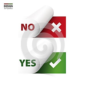 Yes and No check marks. Vector.