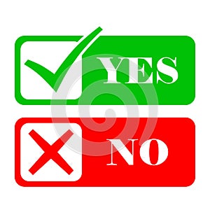 Yes and No check marks. Vector illustration.