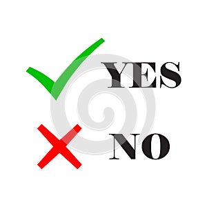 Yes and No check marks. Vector illustration.