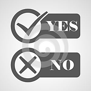 Yes and No check marks. Vector illustration.