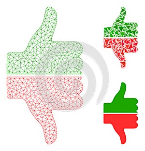 Yes No Gesture Vector Mesh 2D Model and Triangle Mosaic Icon