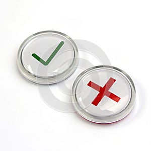 Yes no icon isolated on white