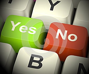 Yes No Keys Representing Uncertainty And Decisions 3d Rendering
