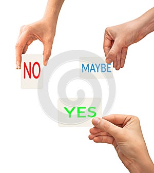 Yes, no, maybe choice concept