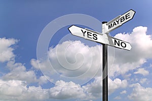 Yes No Maybe signpost photo