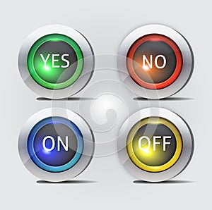 Yes no and on off buttons