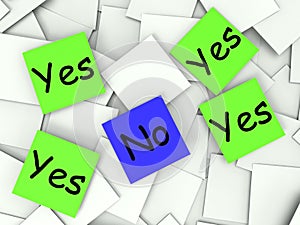 Yes No Post-It Notes Show Affirmative Or