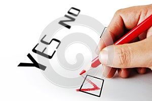 Yes or no selection photo