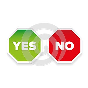 Yes No sign sticker set