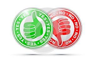 Yes and no thumbs up and down icon