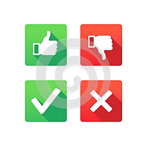 Yes, No, Thumbs up and down