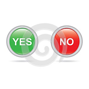 Yes and No web buttons vector design