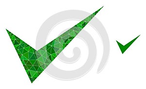 Yes Sign Polygonal Lowpoly Flat Icon