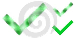 Yes Tick Halftone Dotted Icon