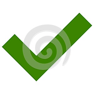 Yes Tick Vector Icon Flat Illustration