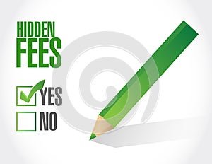 yes to hidden fees sign concept