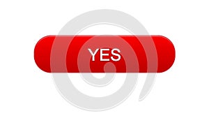 Yes web interface button red color, internet site design, online program