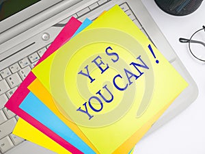 Yes You Can, Motivational Words Quotes Concept