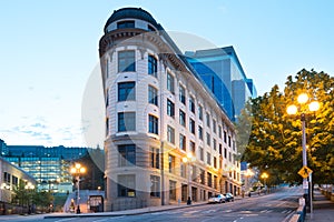 The yesler Municipal Building at Pioneer Square district at dawn, Seattle