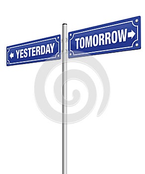 Yesterday Tomorrow Road Sign