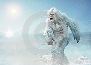 Yeti or abominable snowman 3D illustration