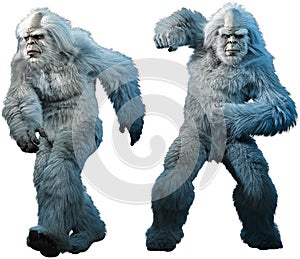 Yeti or abominable snowman 3D illustration