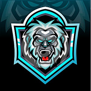 Yeti head mascot. esport logo design