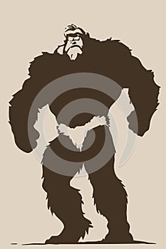 Yeti. Logo design for use in graphics. T-shirt print, tattoo design.