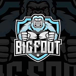 yeti mascot esport logo design