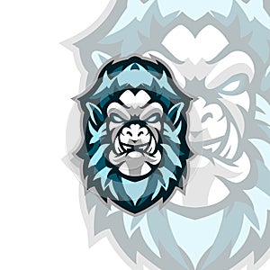 Yeti mascot logo esport illustration for teammates