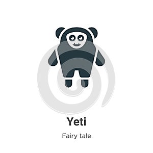 Yeti vector icon on white background. Flat vector yeti icon symbol sign from modern fairy tale collection for mobile concept and