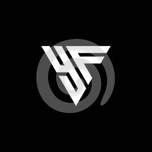 YF Logo letter monogram with triangle shape design template photo
