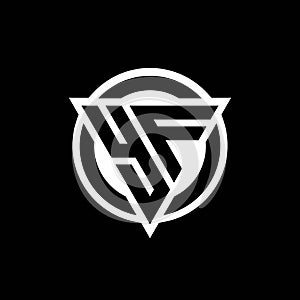 YF logo with negative space triangle shape and circle rounded photo