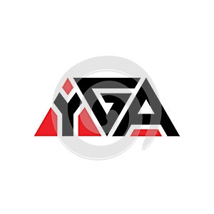 YGA triangle letter logo design with triangle shape. YGA triangle logo design monogram. YGA triangle vector logo template with red