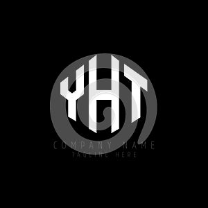 YHT letter logo design with polygon shape. YHT polygon and cube shape logo design. YHT hexagon vector logo template white and